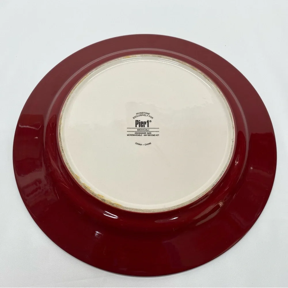 Pier 1 Mexicali Print Dinner Plate Multicolored Stoneware Contemporary READ